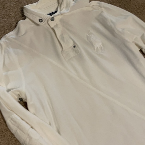 Polo - White color block long sleeve Large - Picture 5 of 6